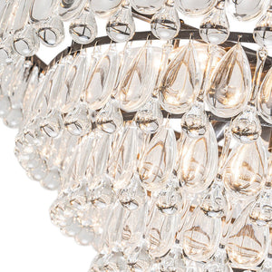 Farmhouze Light - French Farmhouse Round Tiered Crystal Accented Chandelier - Chandelier - 23in - 