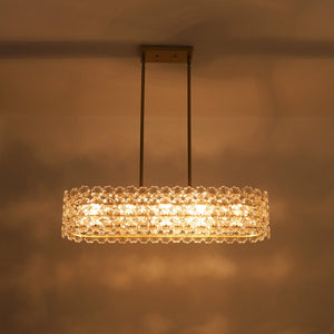 Farmhouze Light - French Luxe Glass Flower Wide Cage Kitchen Island Pendant - Chandelier - Black - 