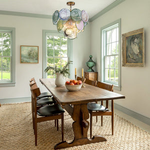 Farmhouze Light - French Luxury Green Swirl Glass Round Tiered Chandelier - Chandelier - 20 in - 