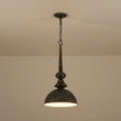 Load image into Gallery viewer, Farmhouze Light-French Vintage 1-Light Weathered Metal Dome Kitchen Pendant-Pendant-Black-
