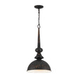 Load image into Gallery viewer, Farmhouze Light-French Vintage 1-Light Weathered Metal Dome Kitchen Pendant-Pendant-Black-
