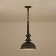 Load image into Gallery viewer, Farmhouze Light-French Vintage 1-Light Weathered Metal Dome Kitchen Pendant-Pendant-Black-
