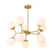Load image into Gallery viewer, Farmhouze Light - Frosted Glass Bubble Branching Round Sputnik Chandelier - Chandelier - Brass - 

