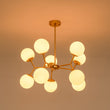 Load image into Gallery viewer, Farmhouze Light - Frosted Glass Bubble Branching Round Sputnik Chandelier - Chandelier - Brass - 
