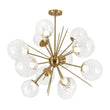 Load image into Gallery viewer, Farmhouze Light - Glam 12 - Light LED Glass Bubble Dimmable Round Sputnik Chandelier - Chandelier - Brass - 
