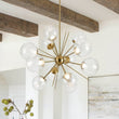 Load image into Gallery viewer, Farmhouze Light - Glam 12 - Light LED Glass Bubble Dimmable Round Sputnik Chandelier - Chandelier - Brass - 

