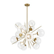 Load image into Gallery viewer, Farmhouze Light - Glam 12 - Light LED Glass Bubble Dimmable Round Sputnik Chandelier - Chandelier - Brass - 
