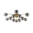 Load image into Gallery viewer, Farmhouze Light - Glam 12 - Light Round Sputnik Glass Globe Bubble Semi Flush - Chandelier - Amber Glass - 
