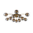 Load image into Gallery viewer, Farmhouze Light - Glam 12 - Light Round Sputnik Glass Globe Bubble Semi Flush - Chandelier - Amber Glass - 

