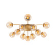 Load image into Gallery viewer, Farmhouze Light - Glam 12 - Light Round Sputnik Glass Globe Bubble Semi Flush - Chandelier - Amber Glass - 
