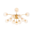 Load image into Gallery viewer, Farmhouze Light-Glam 12-Light Sputnik Milky Mist Glass Bubble Semi Flush-Chandelier-Brass-
