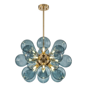 Farmhouze Light - Glam 18 - Light Balloon Cluster Blue Glass Globe Chandelier - Chandelier - Classic Blue - 