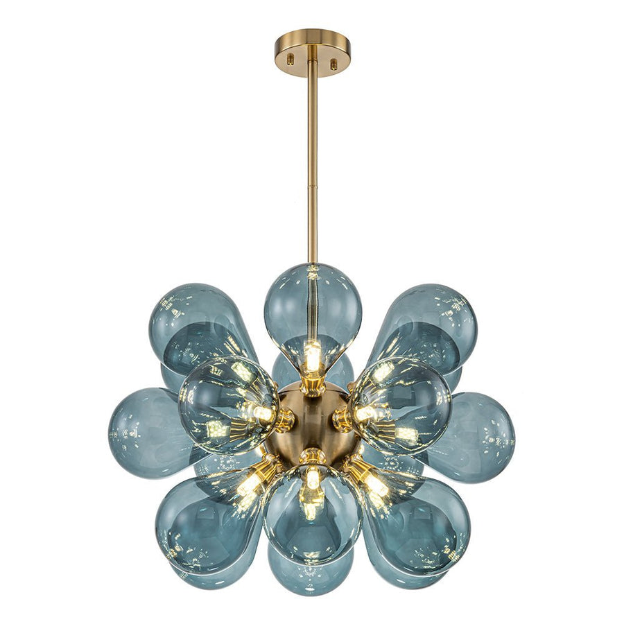 Farmhouze Light - Glam 18 - Light Balloon Cluster Blue Glass Globe Chandelier - Chandelier - Classic Blue - 