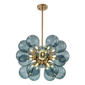 Farmhouze Light - Glam 18 - Light Balloon Cluster Blue Glass Globe Chandelier - Chandelier - Classic Blue - 