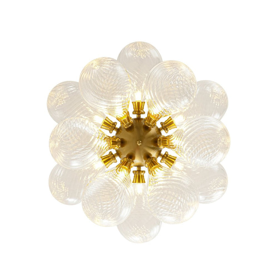 Farmhouze Light - Glam 18 - Light Balloon Cluster Blue Glass Globe Chandelier - Chandelier - Clear Swirled - 