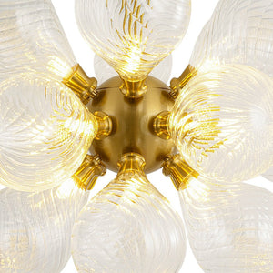 Farmhouze Light - Glam 18 - Light Balloon Cluster Blue Glass Globe Chandelier - Chandelier - Clear Swirled - 
