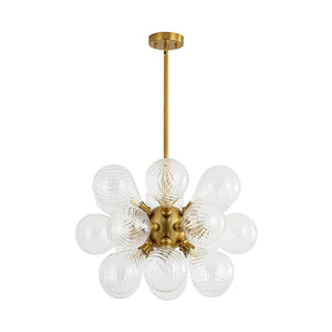 Farmhouze Light - Glam 18 - Light Balloon Cluster Blue Glass Globe Chandelier - Chandelier - Frosted White - 
