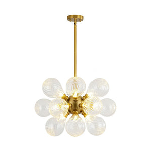 Farmhouze Light - Glam 18 - Light Balloon Cluster Blue Glass Globe Chandelier - Chandelier - Frosted White - 