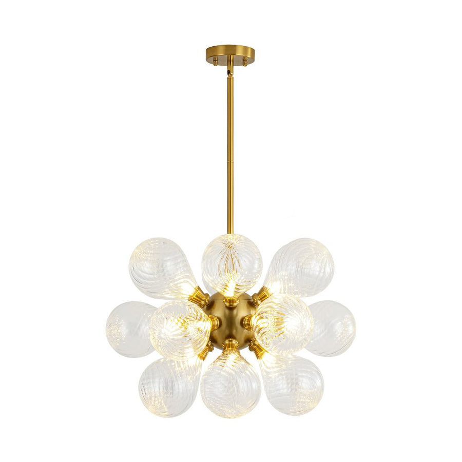 Farmhouze Light - Glam 18 - Light Balloon Cluster Blue Glass Globe Chandelier - Chandelier - Frosted White - 