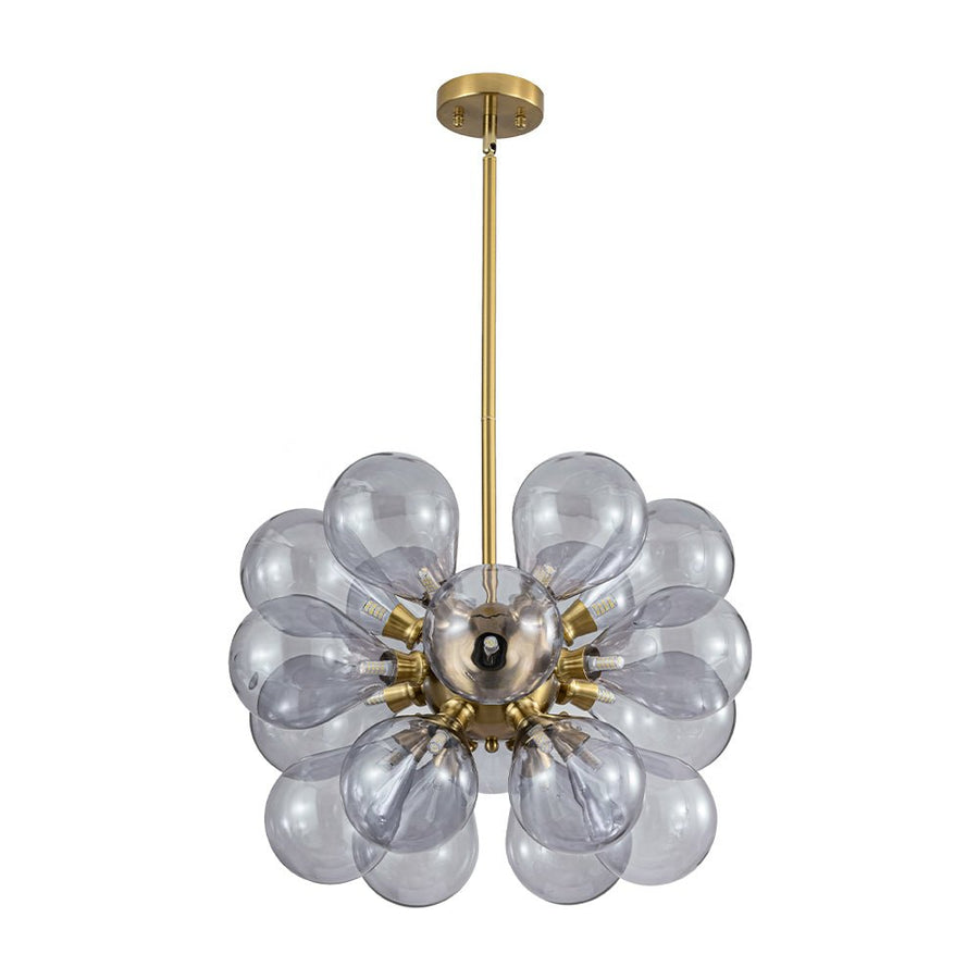 Farmhouze Light - Glam 18 - Light Balloon Cluster Blue Glass Globe Chandelier - Chandelier - Purple Grayish - 