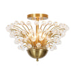 Load image into Gallery viewer, Farmhouze Light-Glam 4-Light Brass Faceted Crystal Sunburst Flush Mount-Chandelier-Brass-
