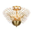 Load image into Gallery viewer, Farmhouze Light-Glam 4-Light Brass Faceted Crystal Sunburst Flush Mount-Chandelier-Brass-
