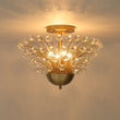 Load image into Gallery viewer, Farmhouze Light-Glam 4-Light Brass Faceted Crystal Sunburst Flush Mount-Chandelier-Brass-
