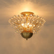 Load image into Gallery viewer, Farmhouze Light-Glam 4-Light Brass Faceted Crystal Sunburst Flush Mount-Chandelier-Brass-
