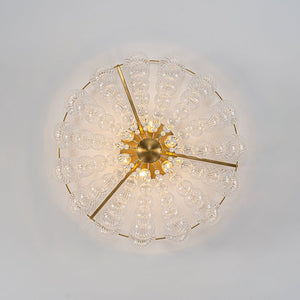 Farmhouze Light - Glam 6 - Light Cascading Swirled Glass Bubble Semi Flush - Ceiling Light - Brass - 