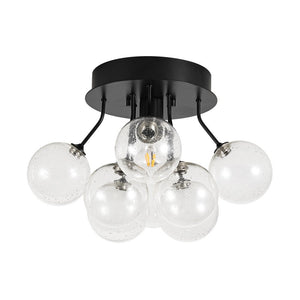 Farmhouze Light - Glam Clear Seeded Glass Bubble Sputnik Ceiling Light - Ceiling Light - Black - 