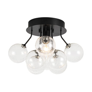 Farmhouze Light - Glam Clear Seeded Glass Bubble Sputnik Ceiling Light - Ceiling Light - Black - 