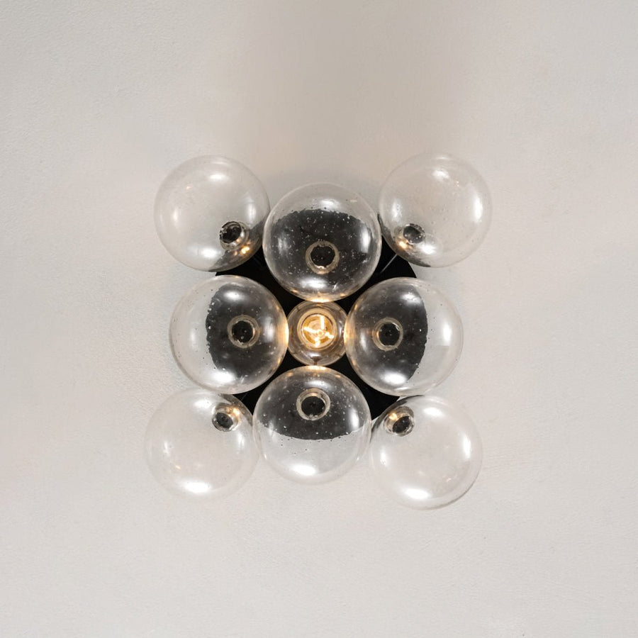 Farmhouze Light - Glam Clear Seeded Glass Bubble Sputnik Ceiling Light - Ceiling Light - Black - 