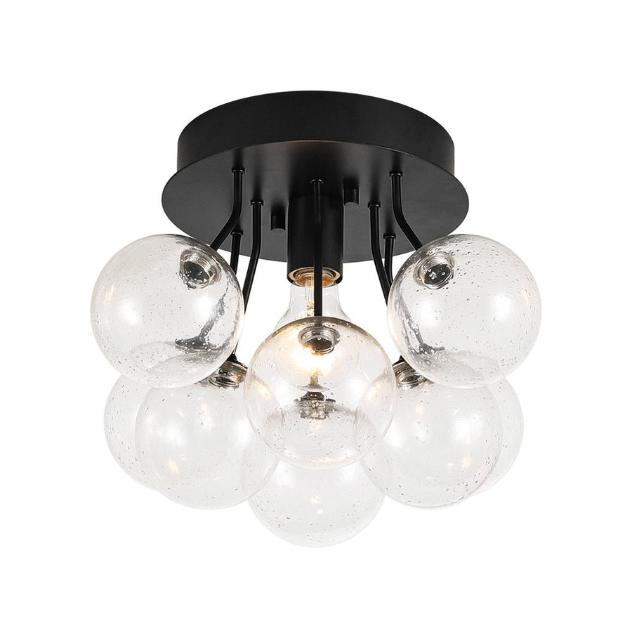 Farmhouze Light - Glam Clear Seeded Glass Bubble Sputnik Ceiling Light - Ceiling Light - Black - 