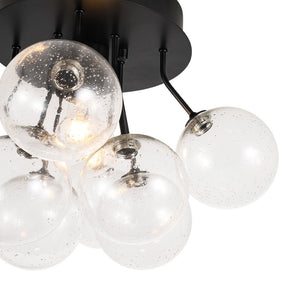 Farmhouze Light - Glam Clear Seeded Glass Bubble Sputnik Ceiling Light - Ceiling Light - Black - 