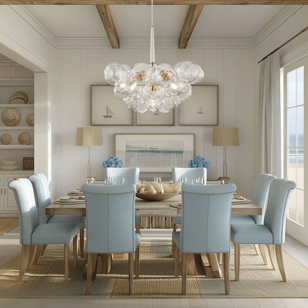 Glam Cluster Geometric Faceted Glass Globe Chandelier Farmhouze Light
