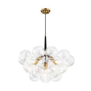 Farmhouze Light - Glam Cluster Geometric Faceted Glass Globe Chandelier - Chandelier - White - 