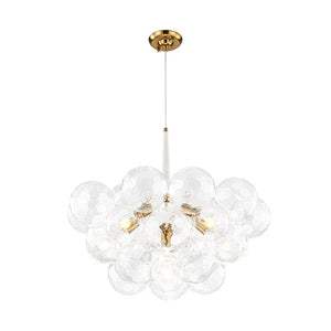 Farmhouze Light - Glam Cluster Geometric Faceted Glass Globe Chandelier - Chandelier - White - 