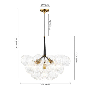 Farmhouze Light - Glam Cluster Geometric Faceted Glass Globe Chandelier - Chandelier - White - 