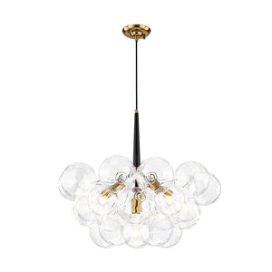 Farmhouze Light - Glam Cluster Geometric Faceted Glass Globe Chandelier - Chandelier - White - 