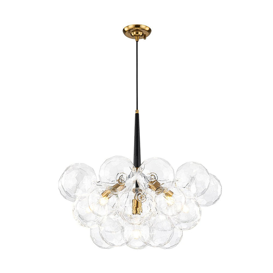 Farmhouze Light - Glam Cluster Geometric Faceted Glass Globe Chandelier - Chandelier - White - 