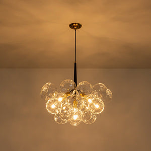 Farmhouze Light - Glam Cluster Geometric Faceted Glass Globe Chandelier - Chandelier - White - 