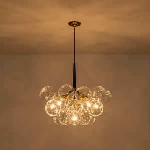 Farmhouze Light - Glam Cluster Geometric Faceted Glass Globe Chandelier - Chandelier - White - 
