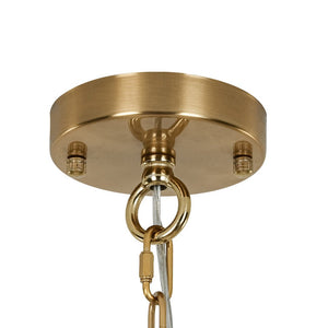 Farmhouze Light - Glam Crystal Accented Drum Lantern Pendant Light - Chandelier - Brass - 