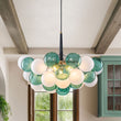 Load image into Gallery viewer, Farmhouze Light - Glam Dimmable Cluster Green White Glass Globe Bubble Chandelier - Chandelier - 5 Bulbs - 
