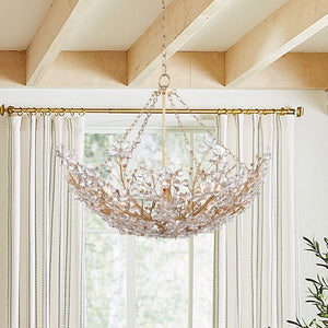 Farmhouze Light - Glam Farmhouse Crystal Flower Brass Basin Chandelier - Chandelier - 6 - Light - 