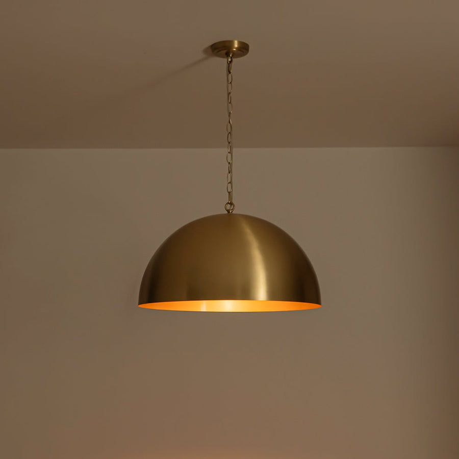 Farmhouze Light - Glam Luxury Gold Oversized Metal Dome Pendant Light - Pendant - 15 in - 
