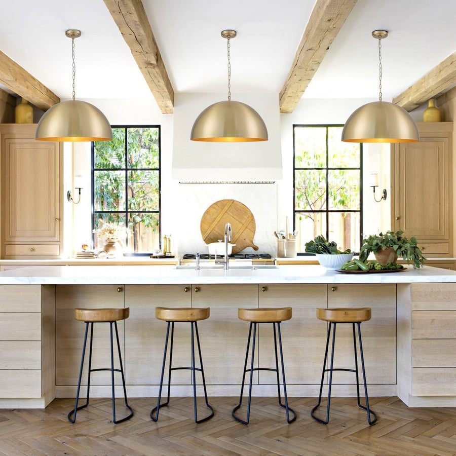 Farmhouze Light - Glam Luxury Gold Oversized Metal Dome Pendant Light - Pendant - 15 in - 
