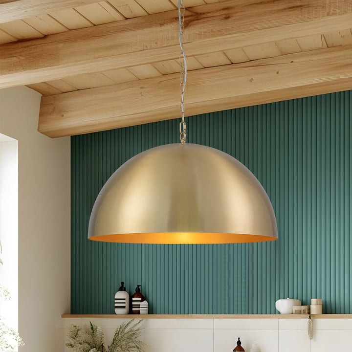 Farmhouze Light - Glam Luxury Gold Oversized Metal Dome Pendant Light - Pendant - 23 in - 