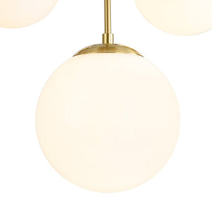 Farmhouze Light - Glam Milky White Glass Globe Linear Sputnik Chandelier - Chandelier - Brass - 