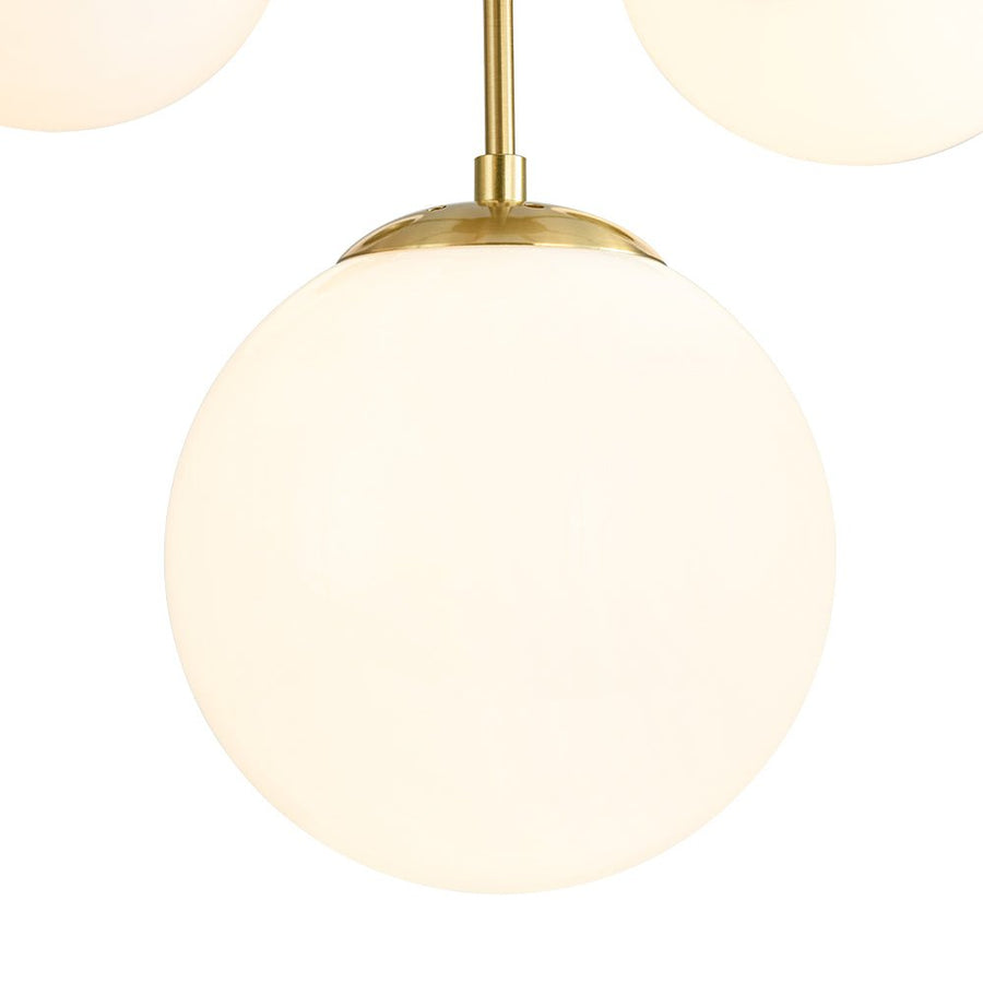 Farmhouze Light - Glam Milky White Glass Globe Linear Sputnik Chandelier - Chandelier - Brass - 